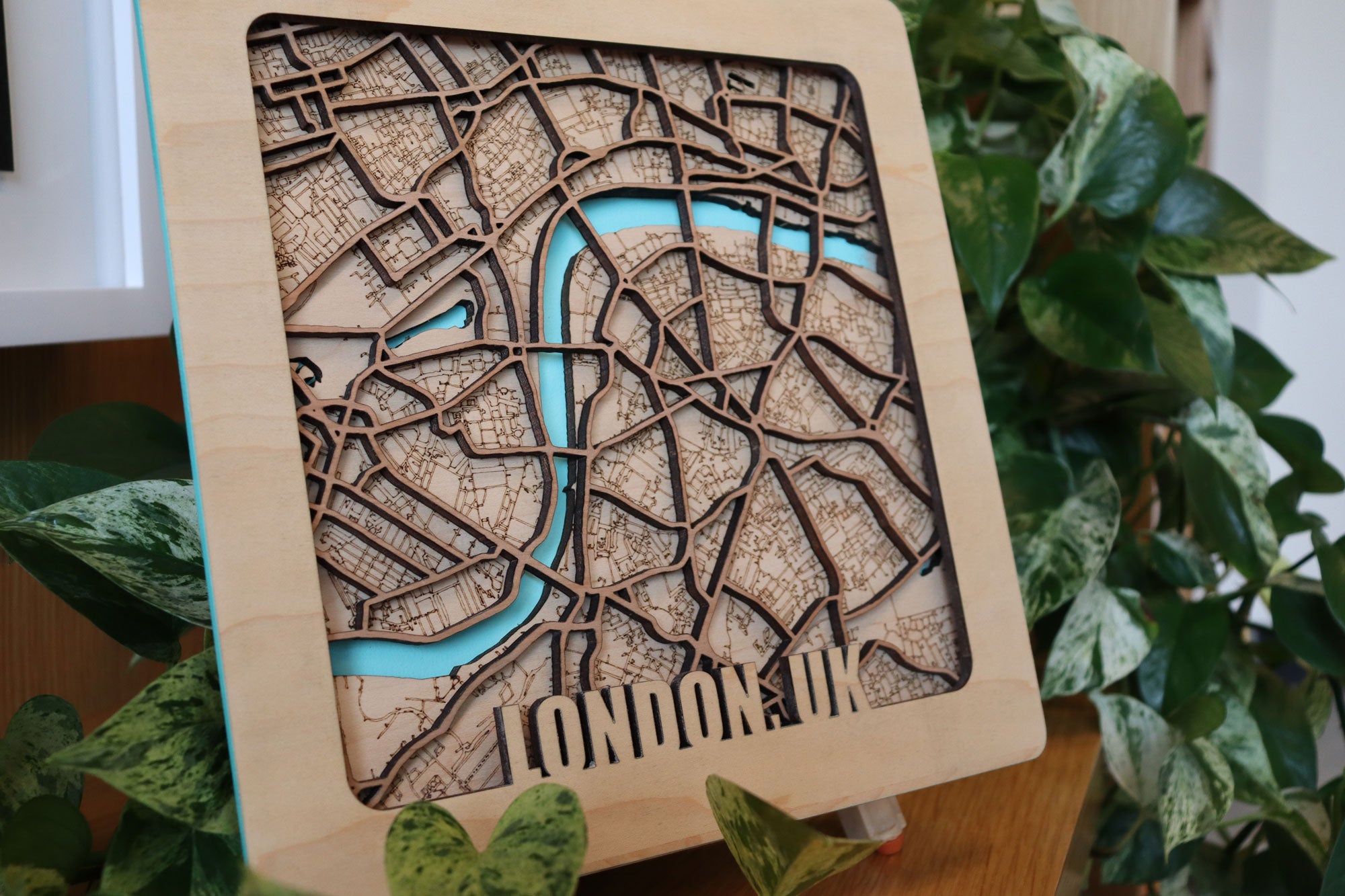Laser-Cut Map - Square