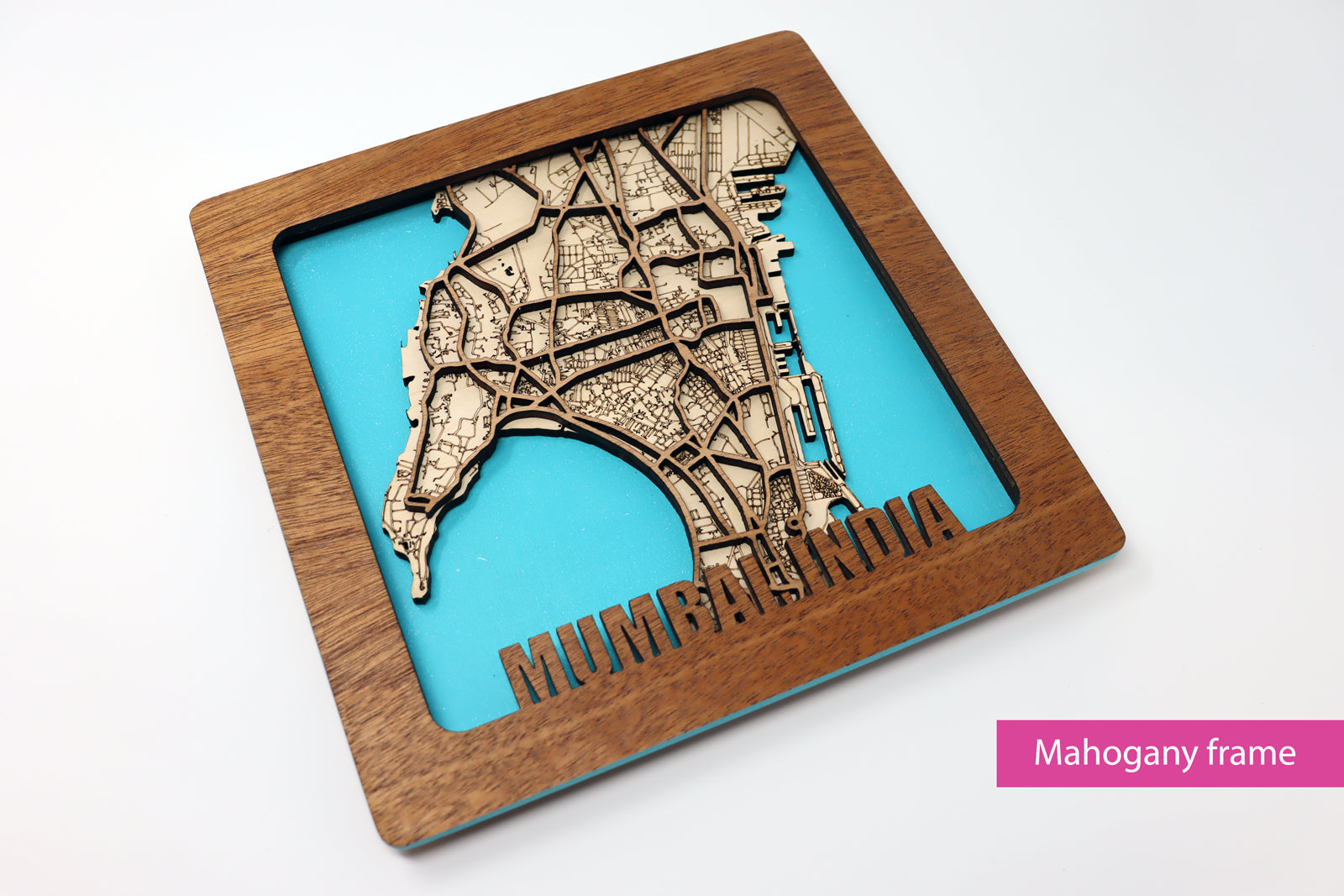 Laser-Cut Map - Square