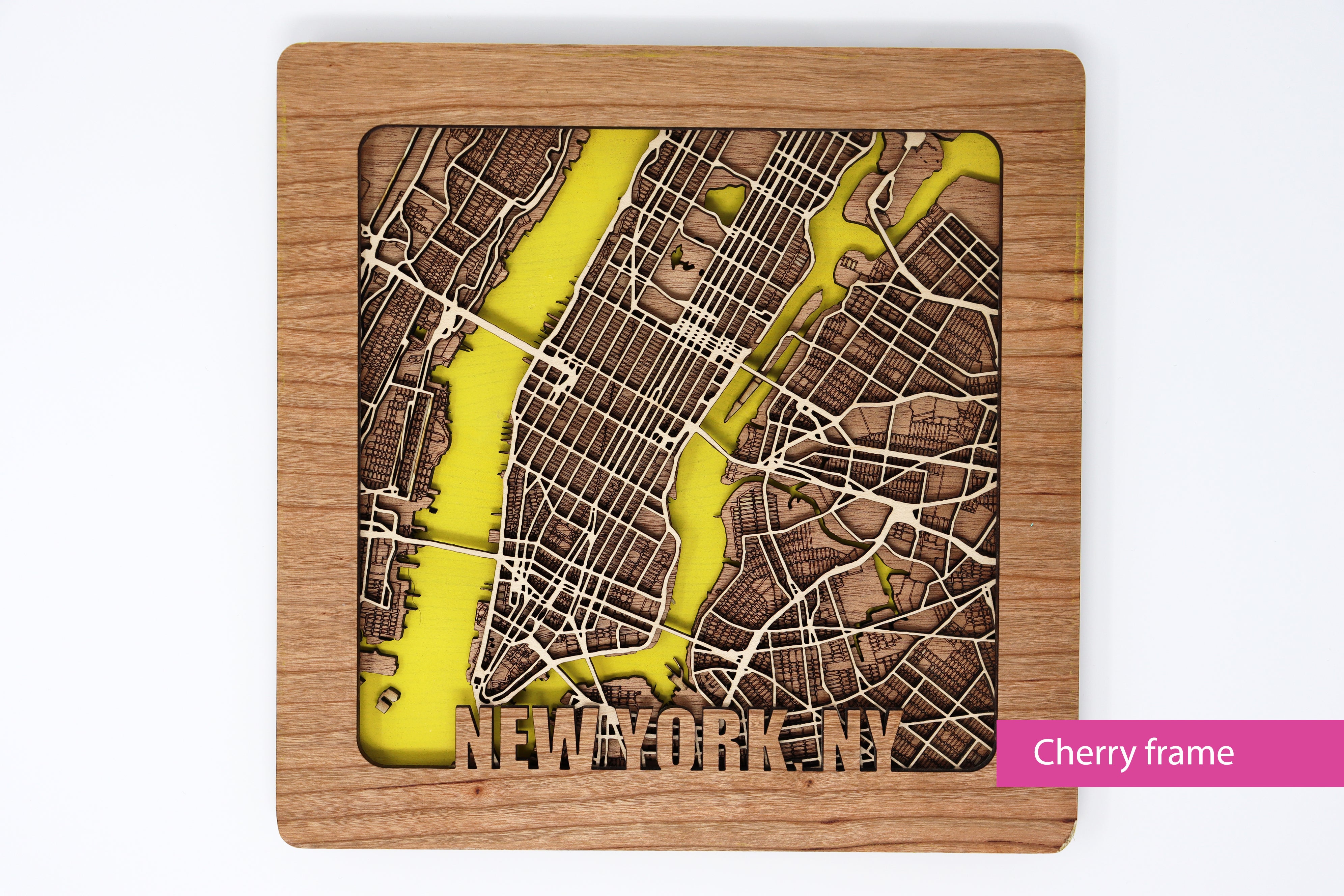 Laser-Cut Map - Square