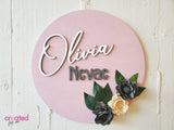 Nursery Wall Sign - Floral Theme