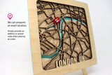 Laser-Cut Map - Square