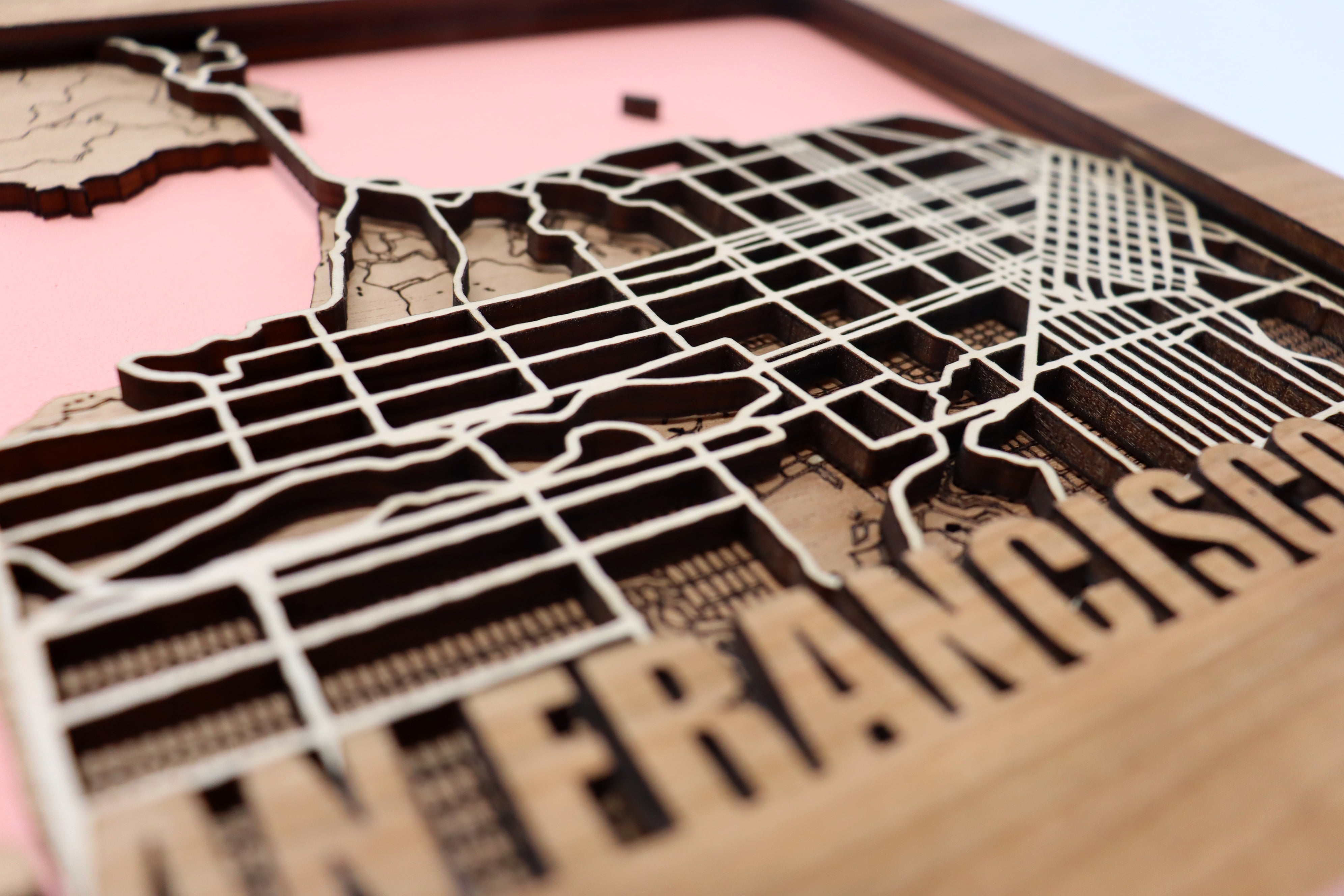 Laser-Cut Map - Square