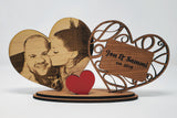 Heart Engraved Photo Stand
