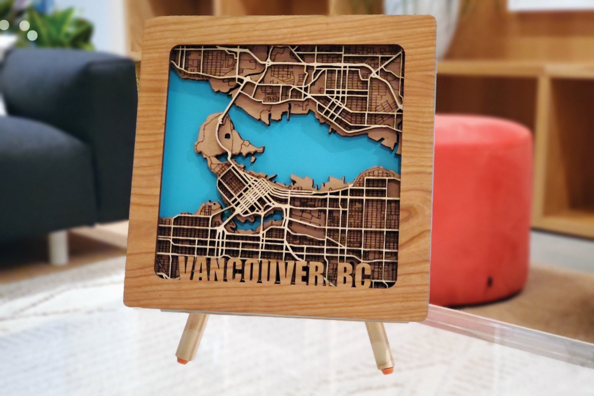 Laser-Cut Map - Square