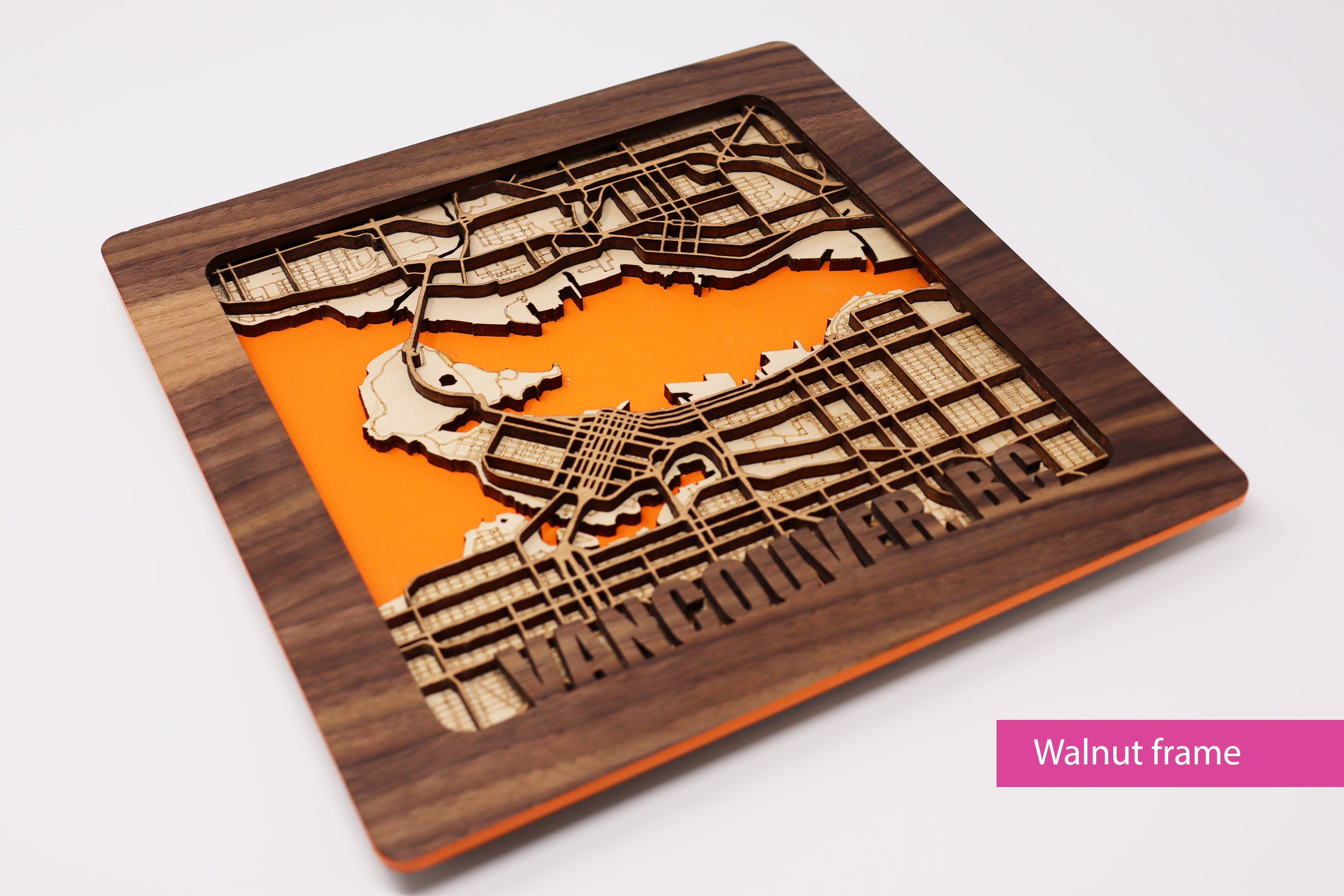 Laser-Cut Map - Square
