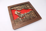 Laser-Cut Map - Square