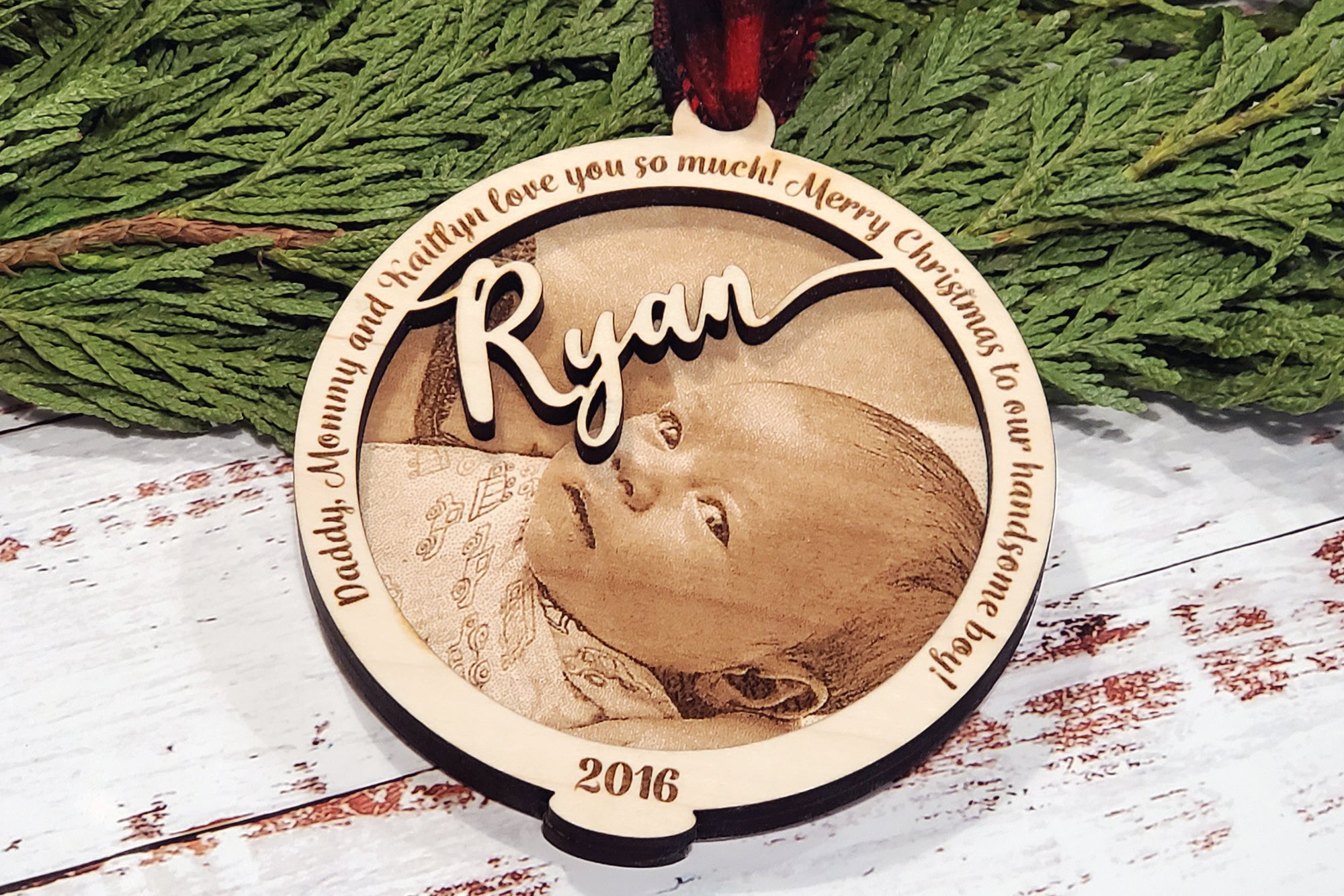 Photo Engraved Tree Ornament