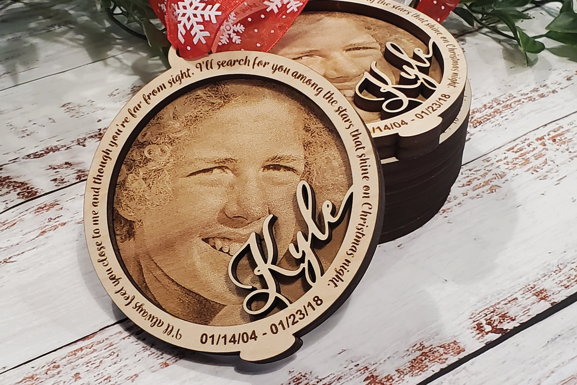Photo Engraved Tree Ornament