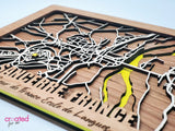 Laser-Cut Map - Rectangular