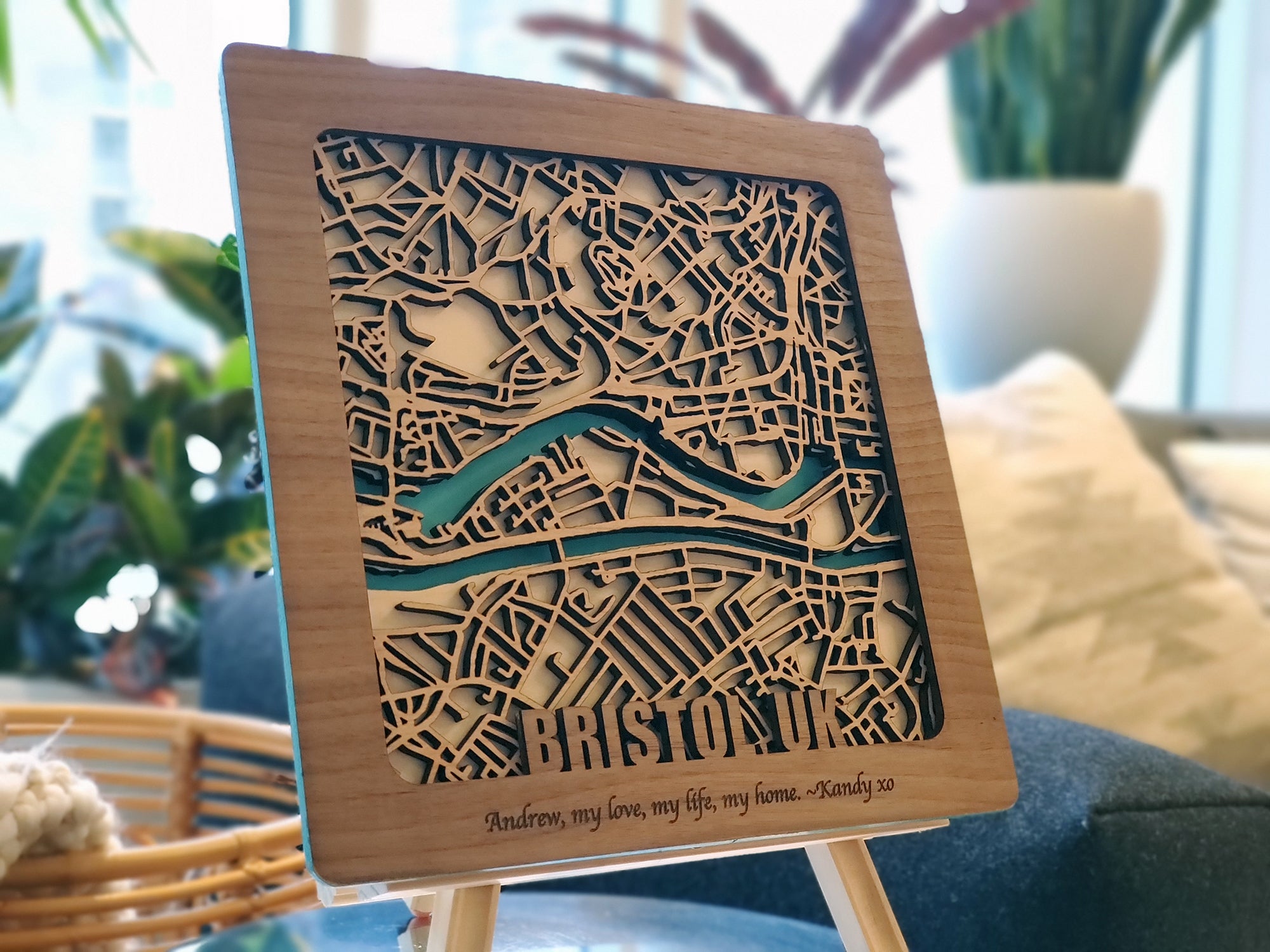 Laser-Cut Map - Square
