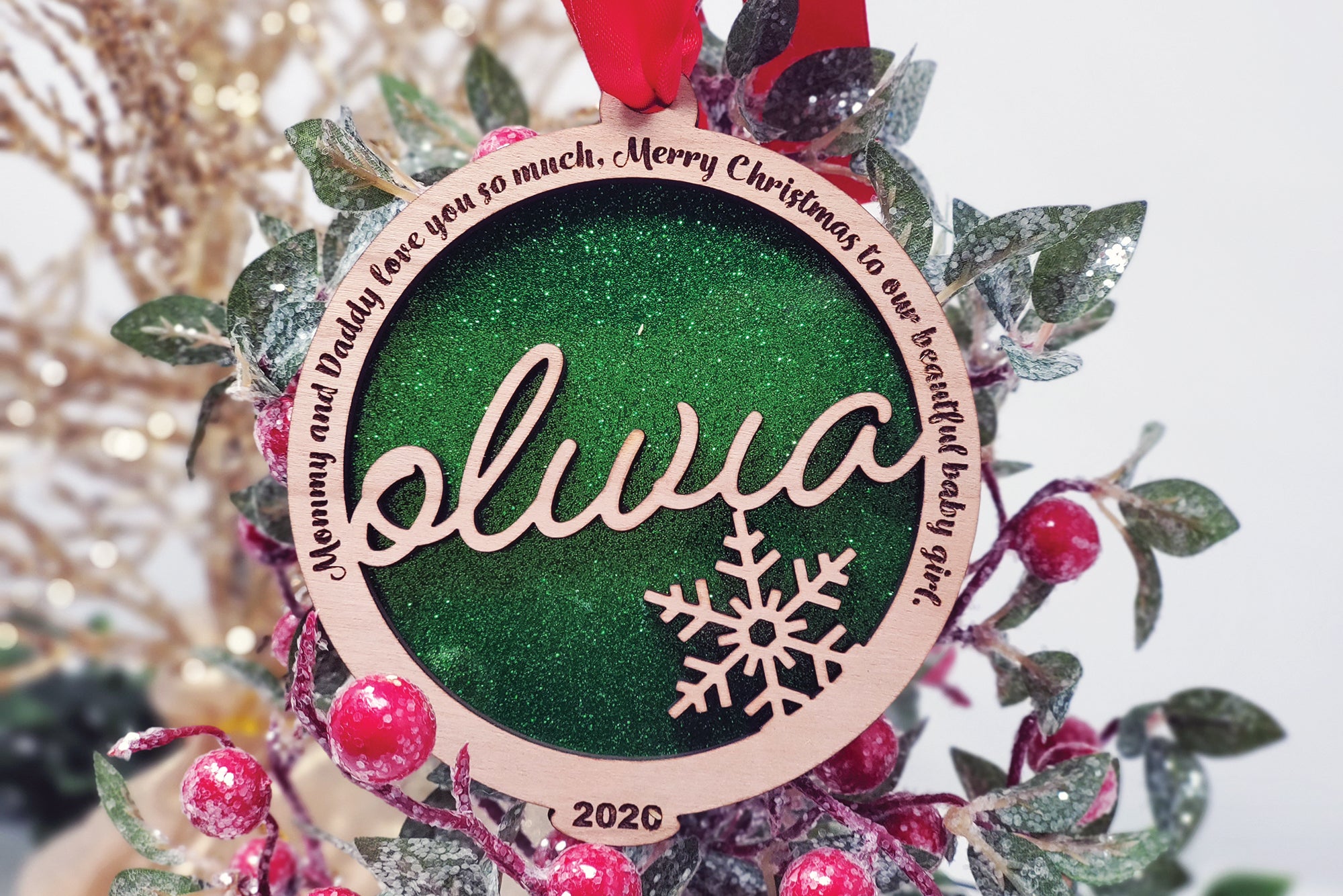 Engraved Frame Name Ornament