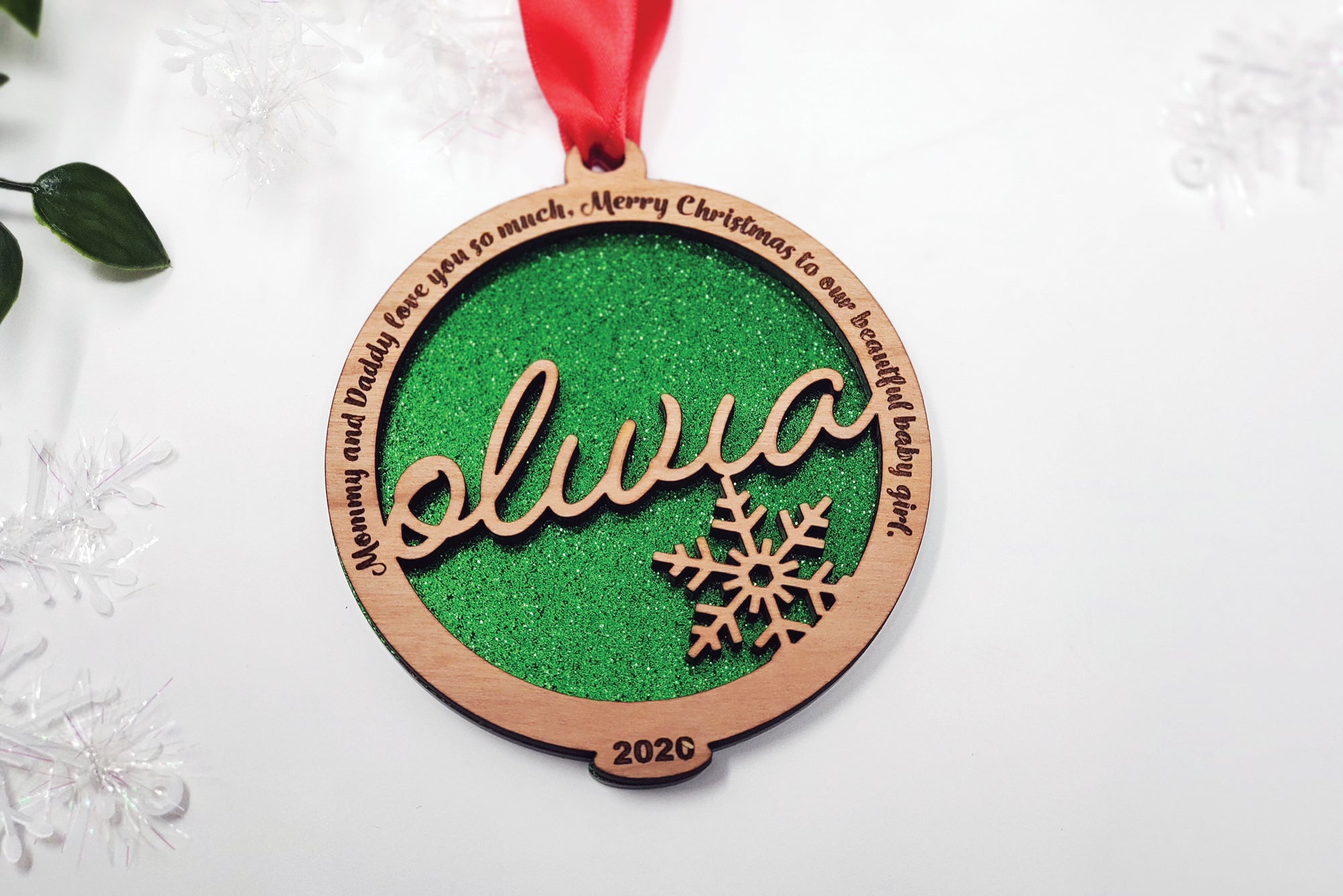 Engraved Frame Name Ornament