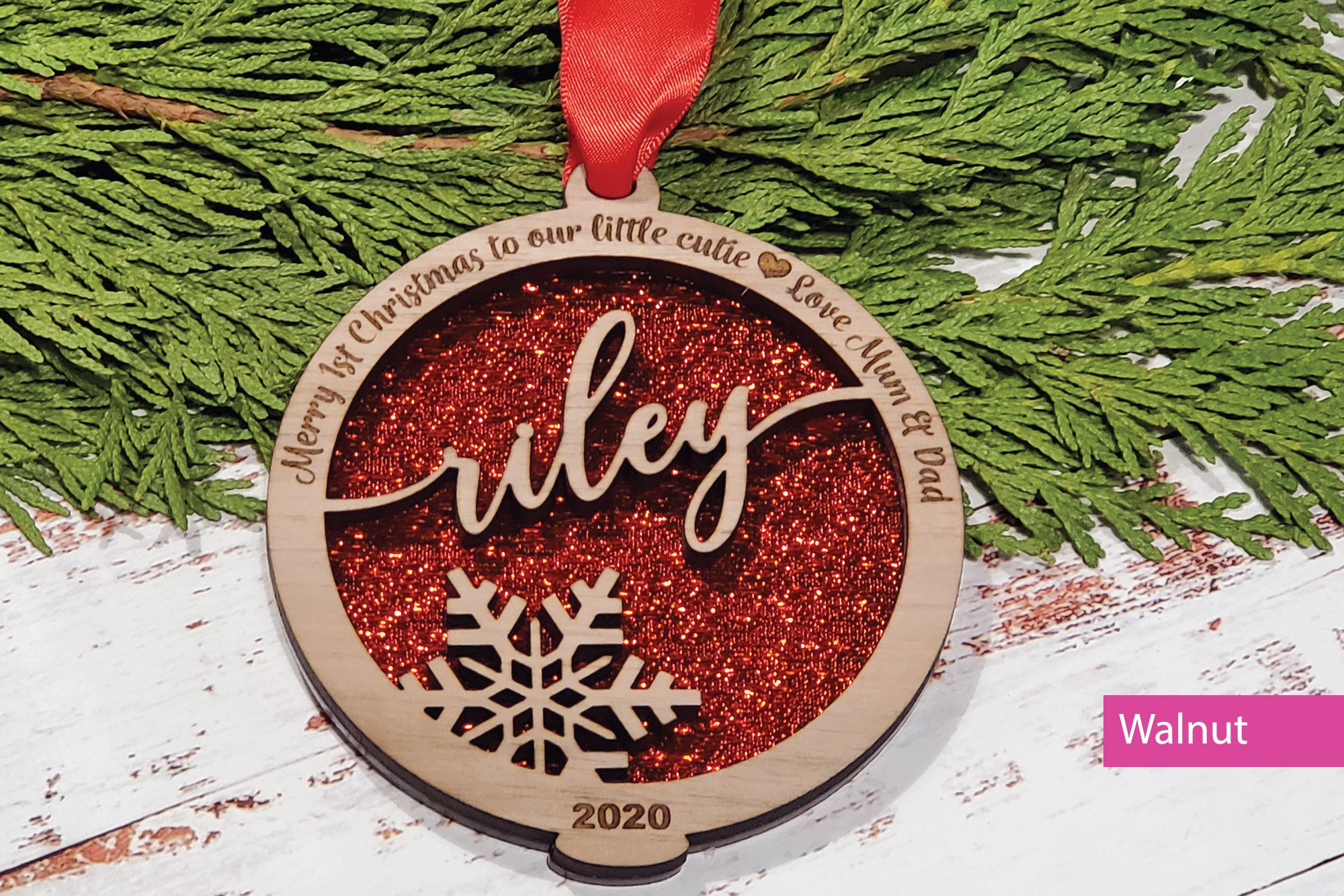 Engraved Frame Name Ornament