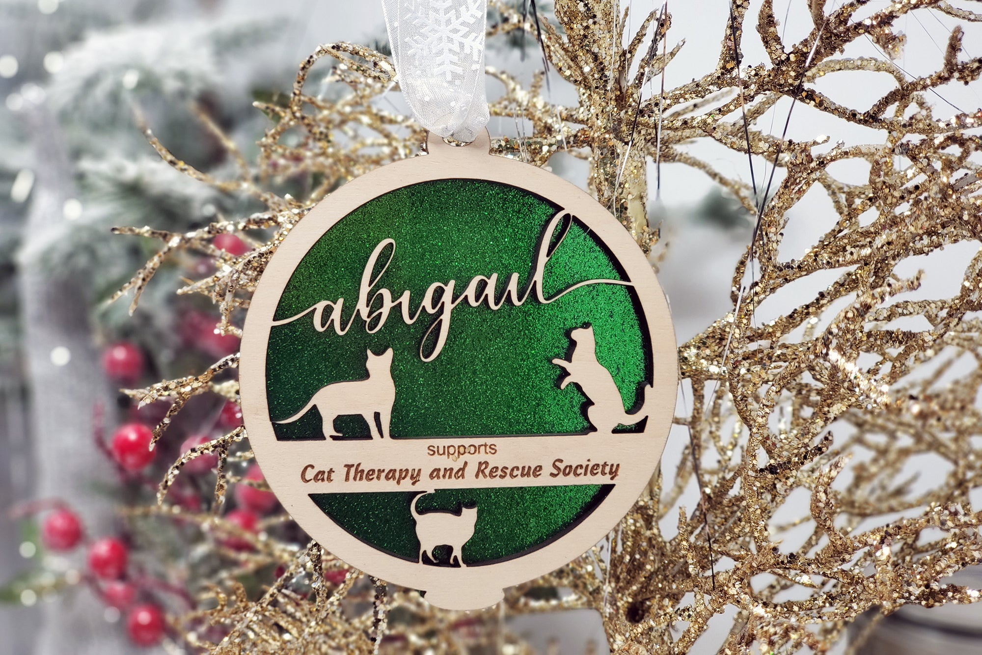 Cat Christmas Tree Ornament