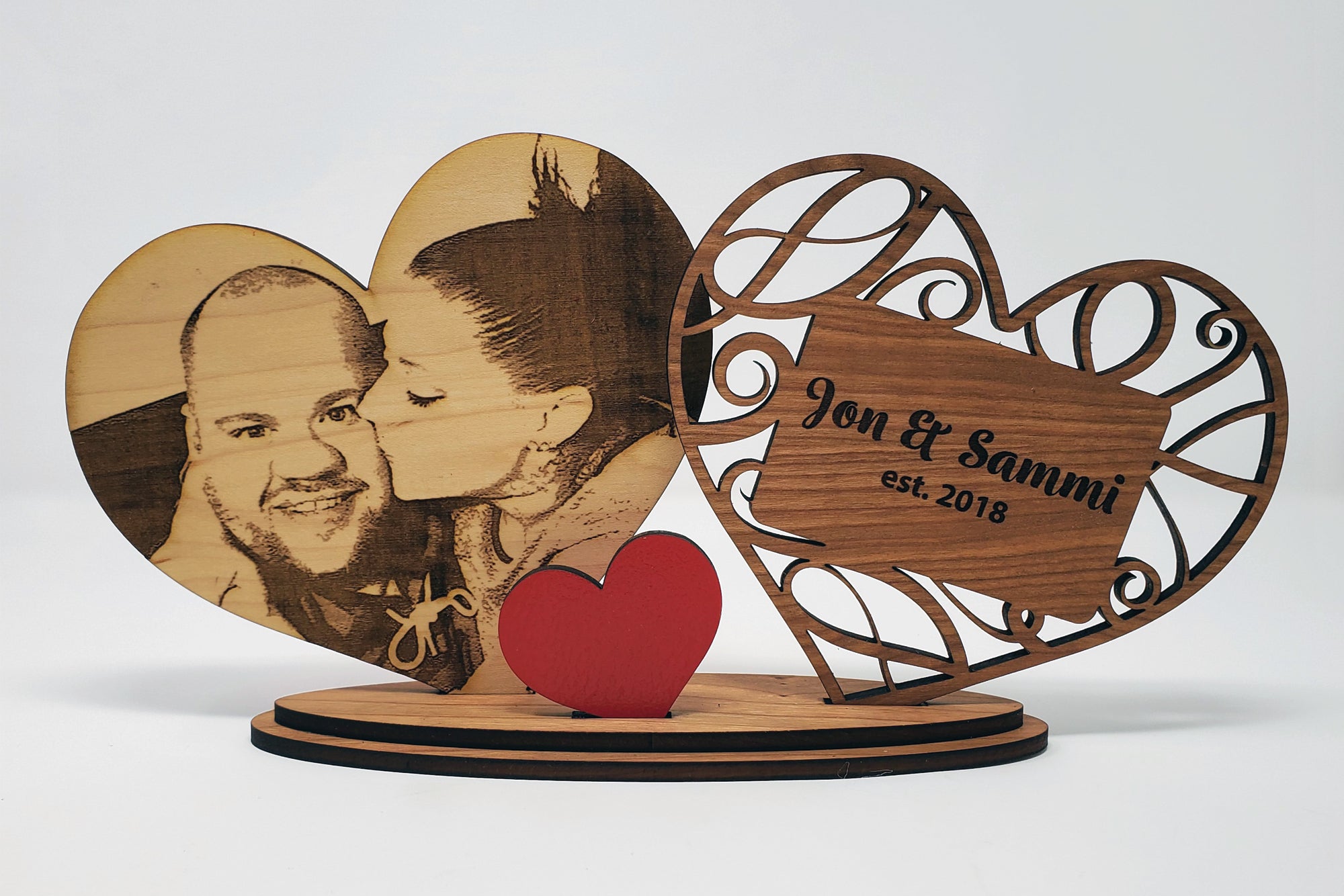 Heart Engraved Photo Stand