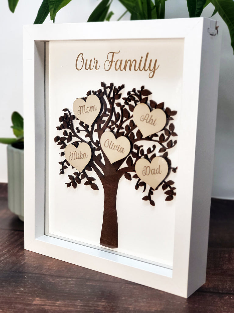 Shadow Box Tree Family Tree Shadow Box – Created For Me Laser Engraved Gifts & More